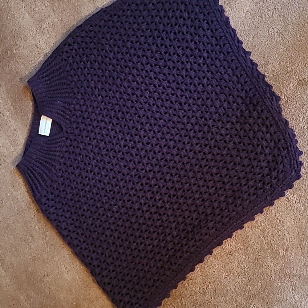 Plum colored, Liz Claiborne, crocheted poncho